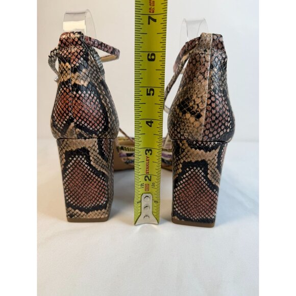 Vince Camuto Winivey Sandal Women Size 7.5 Multicolor Snake Print Chunky Heel - Picture 9 of 12